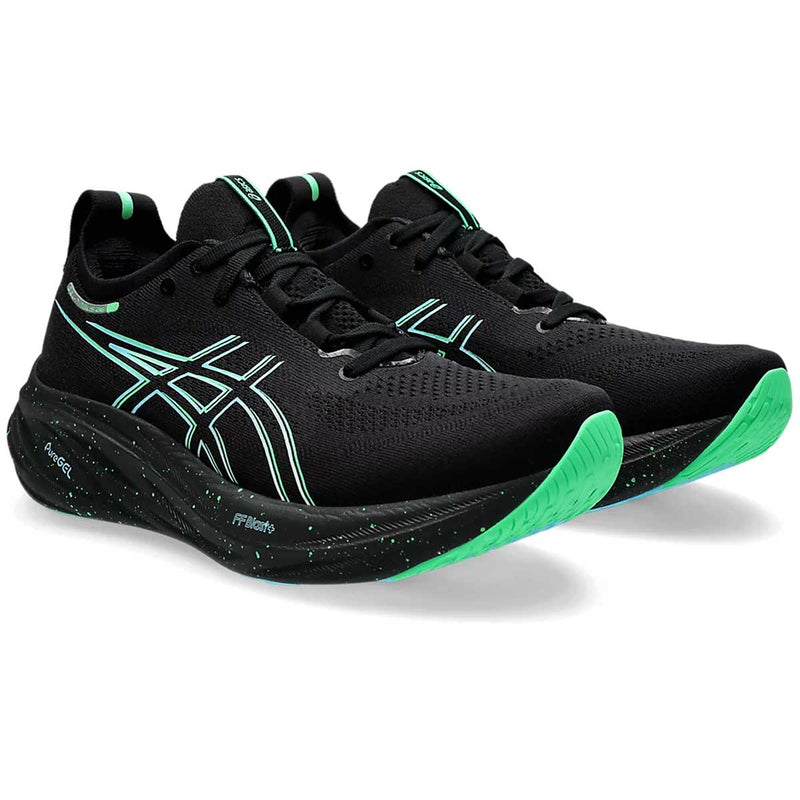 Tenis Asics GEL NIMBUS 26 Negro Verde Hombre