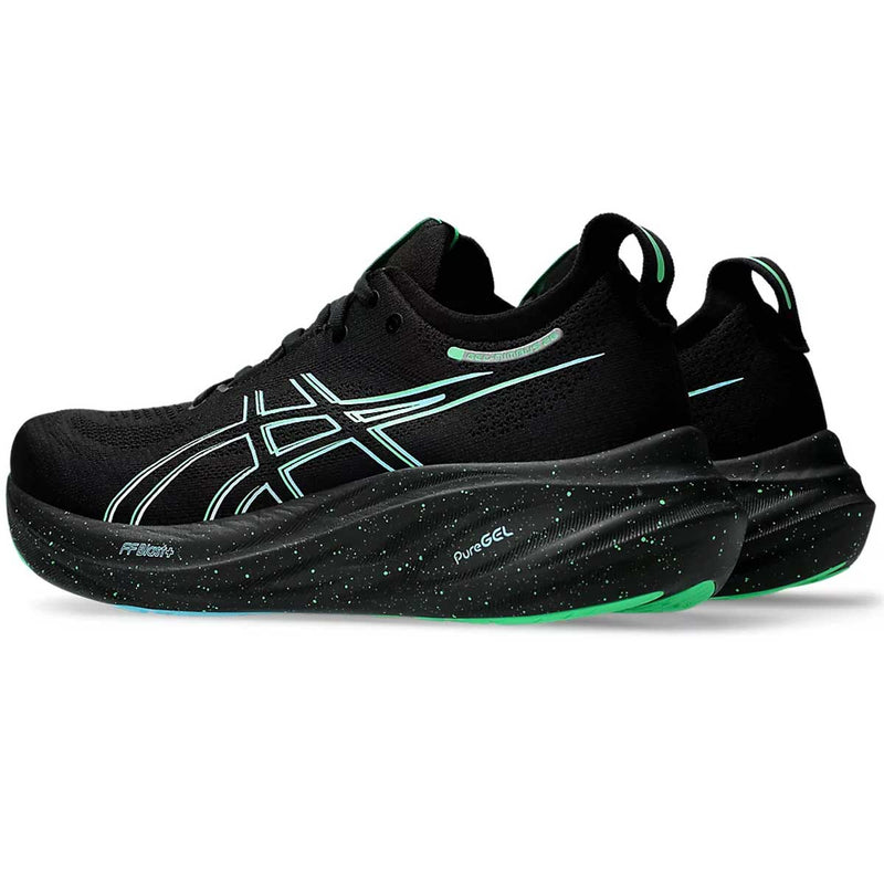 Tenis Asics GEL NIMBUS 26 Negro Verde Hombre