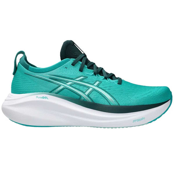 Tenis Asics GEL NIMBUS 27 Aqua Blanco Hombre