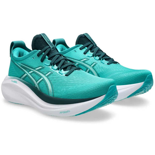 Tenis Asics GEL NIMBUS 27 Aqua Blanco Hombre