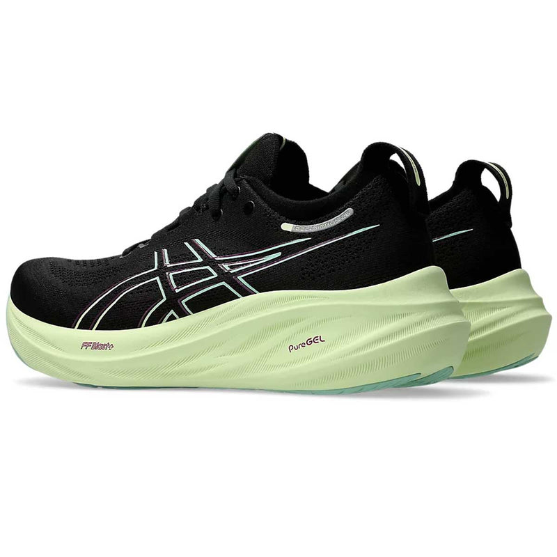 Tenis Asics GEL NIMBUS 26 Negro Verde Mujer