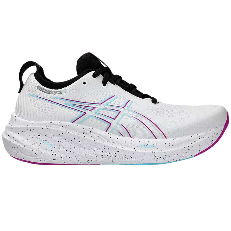 Tenis Asics GEL NIMBUS 26 Blanco Negro Mujer