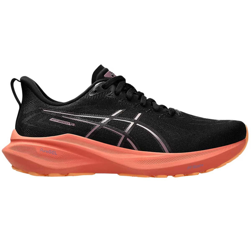 Tenis Asics GT 2000 13 Negro Naranja Mujer