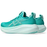 Tenis Asics GEL NIMBUS 27 Aqua Blanco Mujer