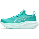 Tenis Asics GEL NIMBUS 27 Aqua Blanco Mujer