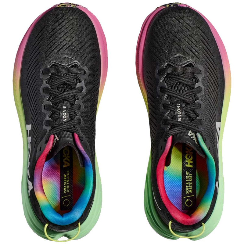 Tenis Hoka RINCON 3 Running Negro Verde Mujer