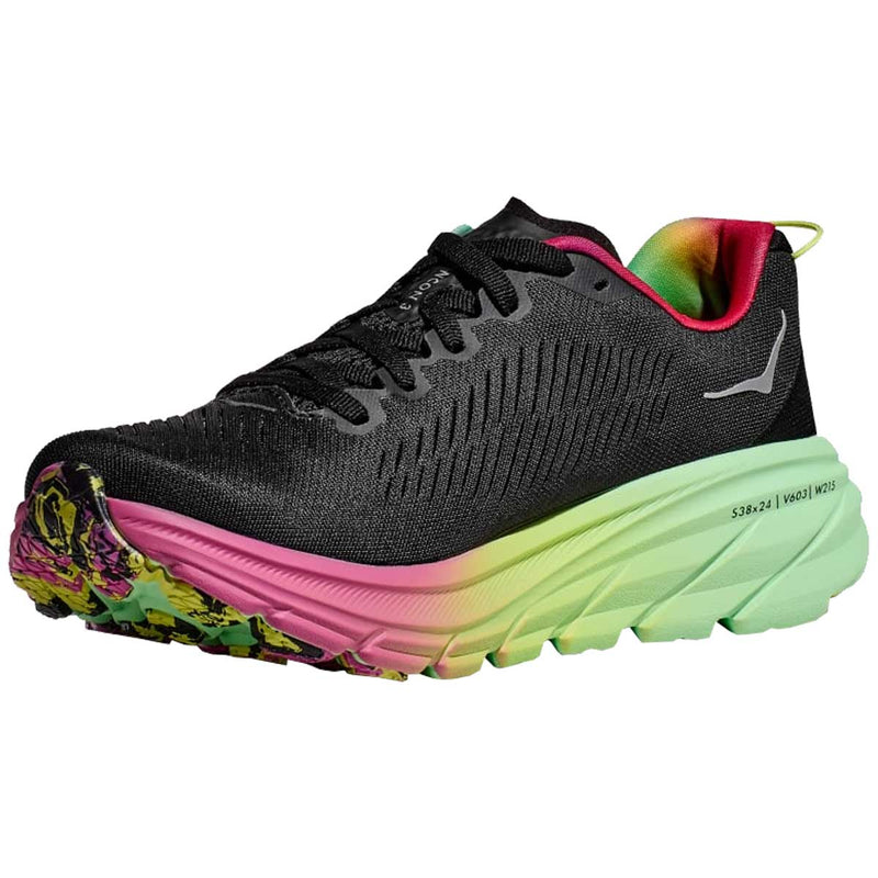 Tenis Hoka RINCON 3 Running Negro Verde Mujer