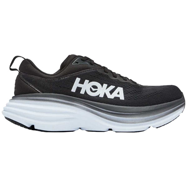 Tenis Hoka Running BONDI 8 Negro Blanco Mujer