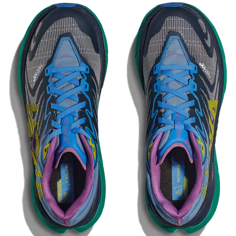 Tenis Hoka TECTON X 2 Trail Negro Azul Mujer