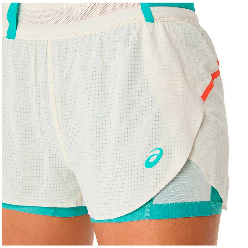 Short Deportivo Asics METARUN SPLIT Blanco Mujer