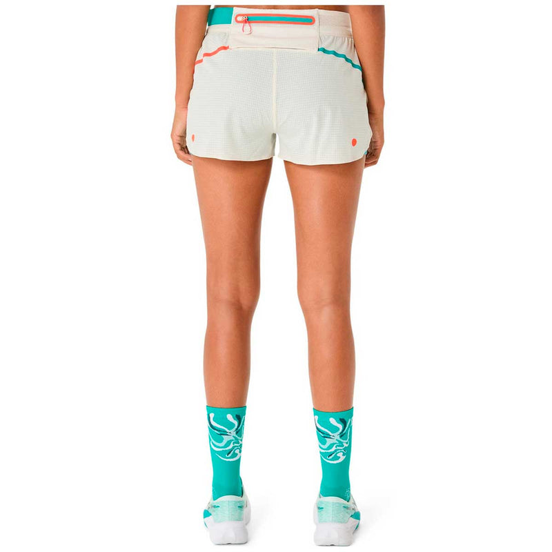 Short Deportivo Asics METARUN SPLIT Blanco Mujer