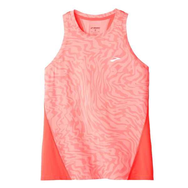 Playera Deportiva Brooks Sprint Free Tank 3.0 Naranja Mujer