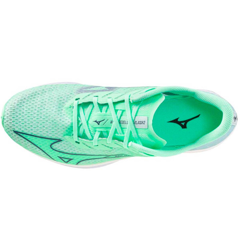 Tenis Mizuno WAVE REBELLION FLASH Menta Neón Hombre