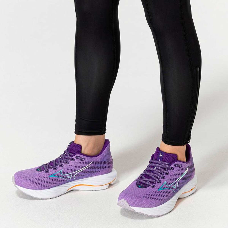 Tenis Running Mizuno WAVE RIDER 28 Morado Blanco Mujer