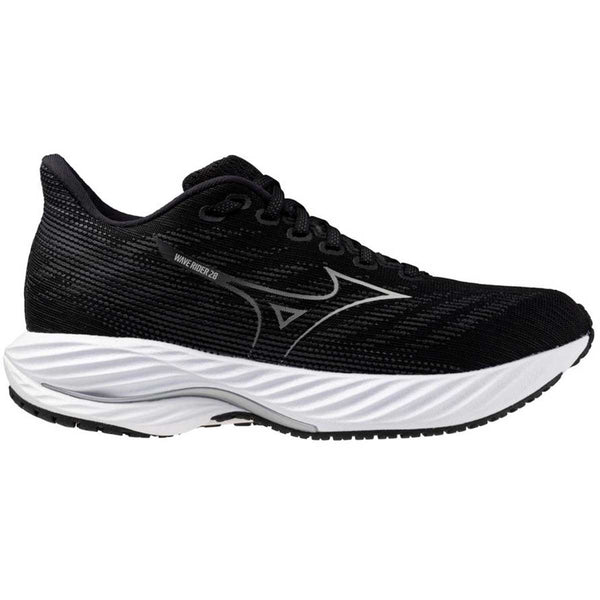 Tenis Running Mizuno WAVE RIDER 28 Negro Plata Mujer