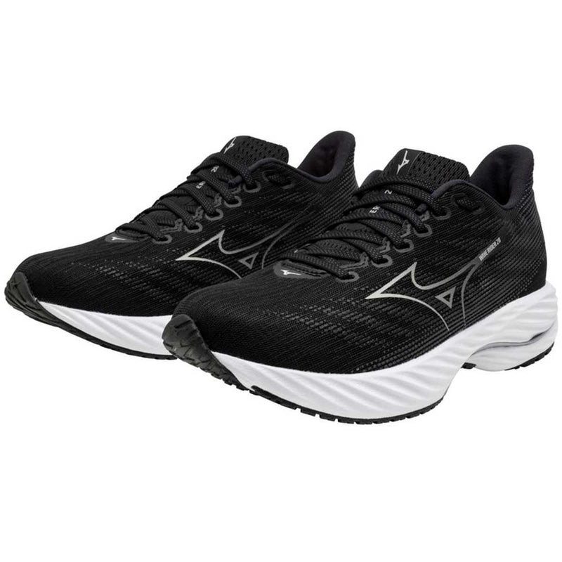 Tenis Running Mizuno WAVE RIDER 28 Negro Plata Mujer