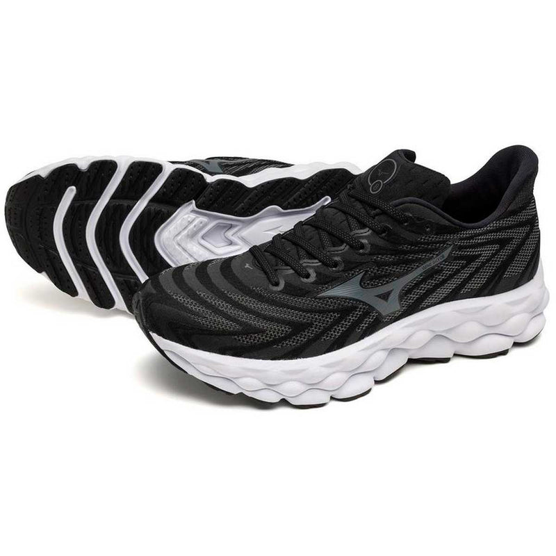 Tenis Running Mizuno WAVE SKY 8 Negro Plata Hombre