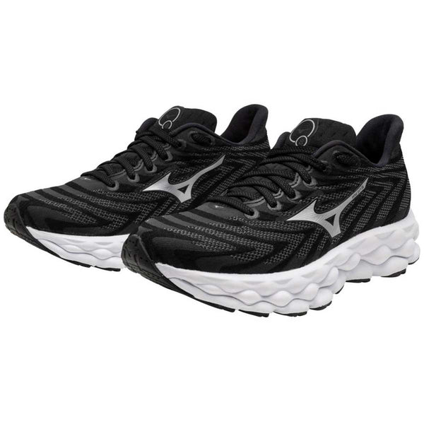 Tenis Running Mizuno WAVE SKY 8 Negro Plata Mujer