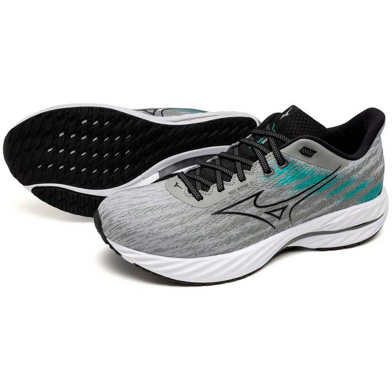 Tenis Running Mizuno WAVE INSPIRE 21 Gris Blanco Hombre