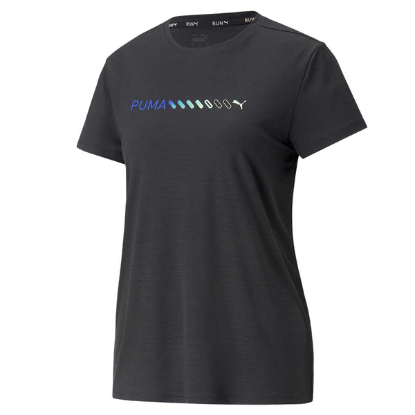 Playera Deportiva Puma RUN LOGO SS TEE Negra Mujer