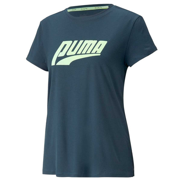 Playera Puma RUN LOGO SS TEE Navy Mujer