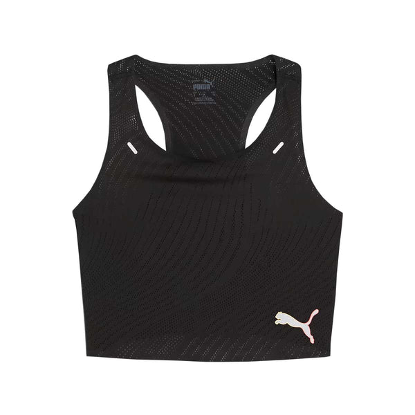 Crop Top Deportivo Puma RUN CROP TOP Black Mujer