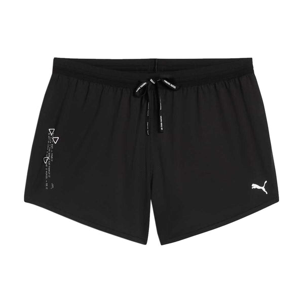 Short Deportivo Puma Con Abertura de 3" Negro Mujer