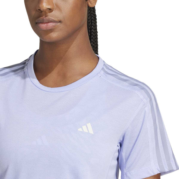 Playera Deportiva Adidas Own the Run 3 Franjas Lavanda Mujer