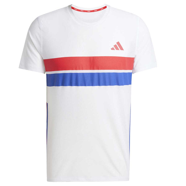 Playera Deportiva Adidas ADIZERO R TEE Blanco Retro Hombre