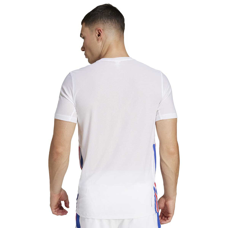 Playera Deportiva Adidas ADIZERO R TEE Blanco Retro Hombre