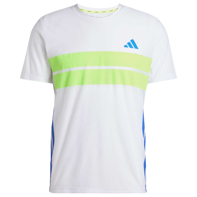 Playera Deportiva Adidas ADIZERO R TEE Blanco Limón Hombre