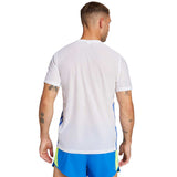 Playera Deportiva Adidas ADIZERO R TEE Blanco Limón Hombre