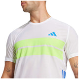 Playera Deportiva Adidas ADIZERO R TEE Blanco Limón Hombre