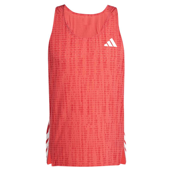 Playera Deportiva Adidas Singlet Adizero Sin Mangas Naranja Hombre