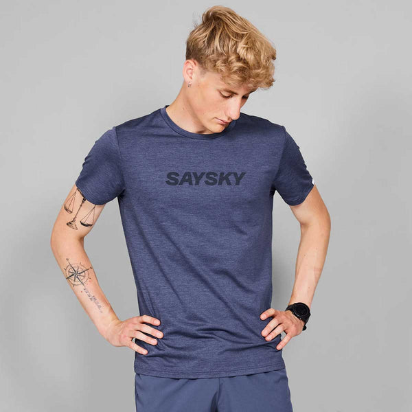 Playera Deportiva Saysky Logo Pace T-shirt Azul Hombre