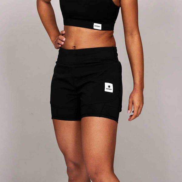 Short Deportivo Saysky Pace 2 in 1 3 Pulgadas Negro Mujer