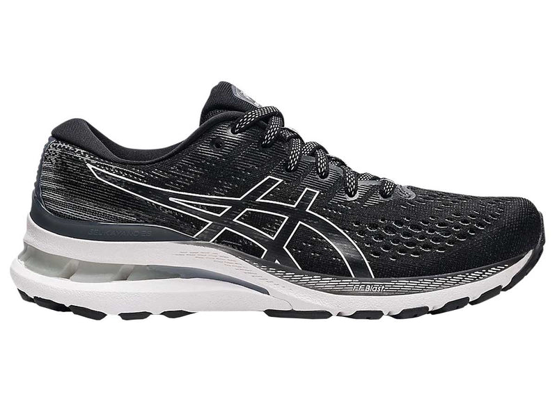 Tenis Running Asics GEL-KAYANO 28 Negro/Blanco Mujer