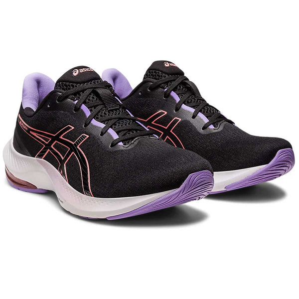 Tenis Asics GEL PULSE 14 Running Negro Papaya Mujer