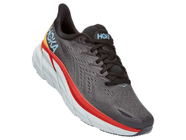 Tenis Hoka Running CLIFTON 8 WIDE Gris Naranja Hombre