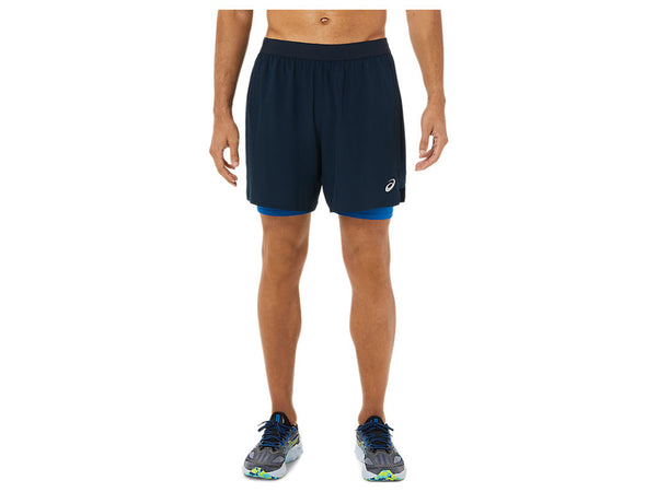 Short Deportivo Running Asics Road 2-N-1 7IN Azul Hombre