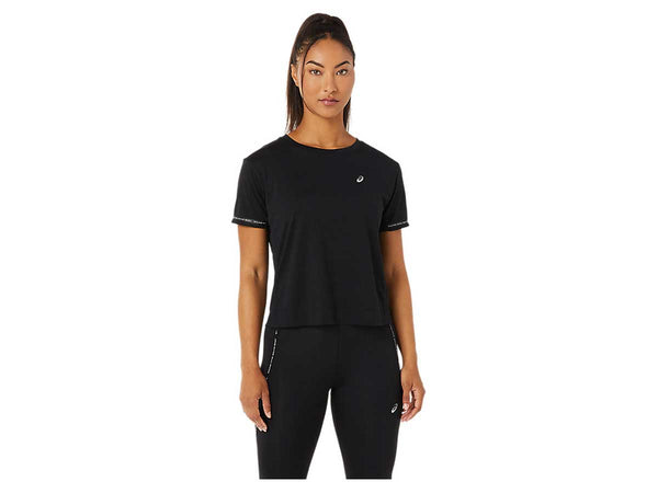 Playera Deportiva Asics RACE CROP TOP Negro Mujer