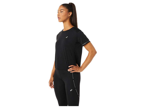 Playera Deportiva Asics RACE CROP TOP Negro Mujer