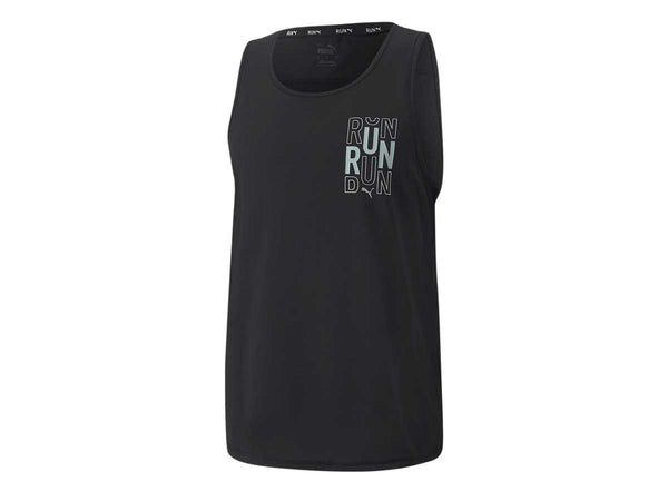 Playera Deportiva Puma RUN LOGO SINGLET Negro Hombre