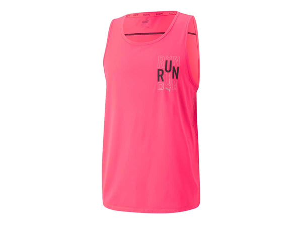 Playera Deportiva Puma RUN LOGO SINGLET Rosa Hombre