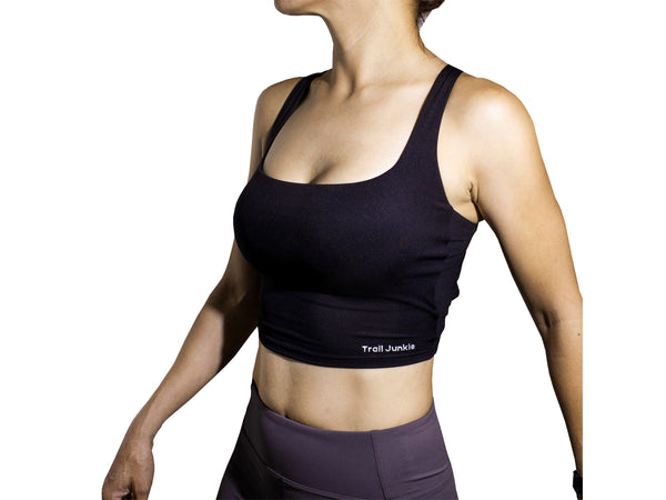 Crop Top Deportivo Trail Junkie Negro Dama