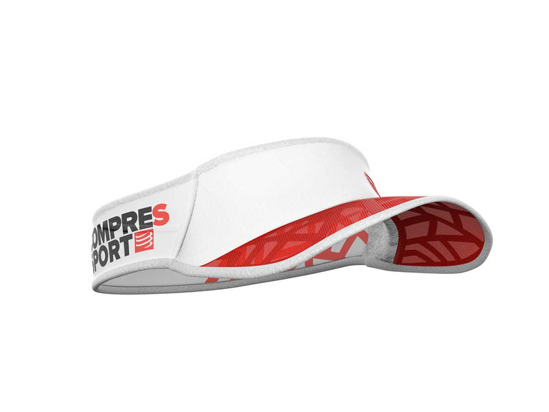 Compressport Visera SPIDERWEB Ultra ligera Blanco Roja