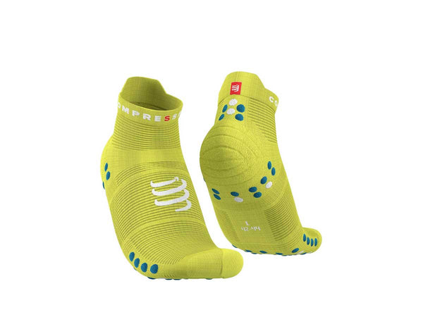 Calcetín Deportiva Compressport PRO RACING V4L Run Low Verde Limón